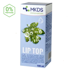 „Lip Top – augalų apsaugos priemonių lipnumą didinantis priedas, užtikrinantis geresnį veikliųjų medžiagų pasiskirstymą ir ilgesnį veikimą.“