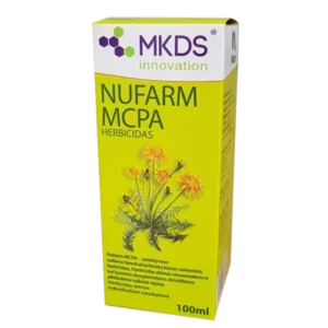 „Nufarm MCPA – selektyvus herbicidas dviskilčių piktžolių naikinimui javų, pievų ir ganyklų plotuose.“