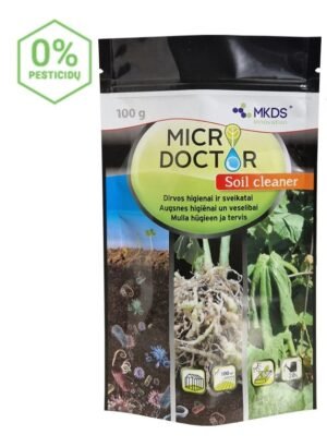 „Microdoctor Soil Cleaner – biologinis dirvožemio valiklis, mažinantis patogenus ir gerinantis dirvos sveikatą.“