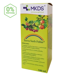 „Terra Sorb Foliar – amino rūgščių koncentratas augalams, mažinantis stresą ir gerinantis maisto medžiagų įsisavinimą.“