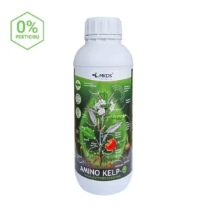 „AMINO KELP-O – skystos trąšos su aminorūgštimis ir jūros dumblių ekstraktu, skatinančios augimą ir stiprinančios augalų atsparumą.“