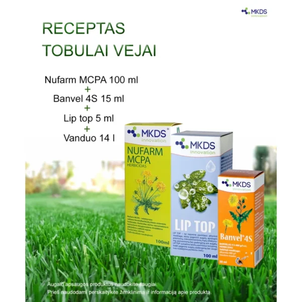 „Banvel 4S – selektyvus sisteminis herbicidas, veiksmingai naikinantis dviskiltes piktžoles žemės ūkio pasėliuose.“